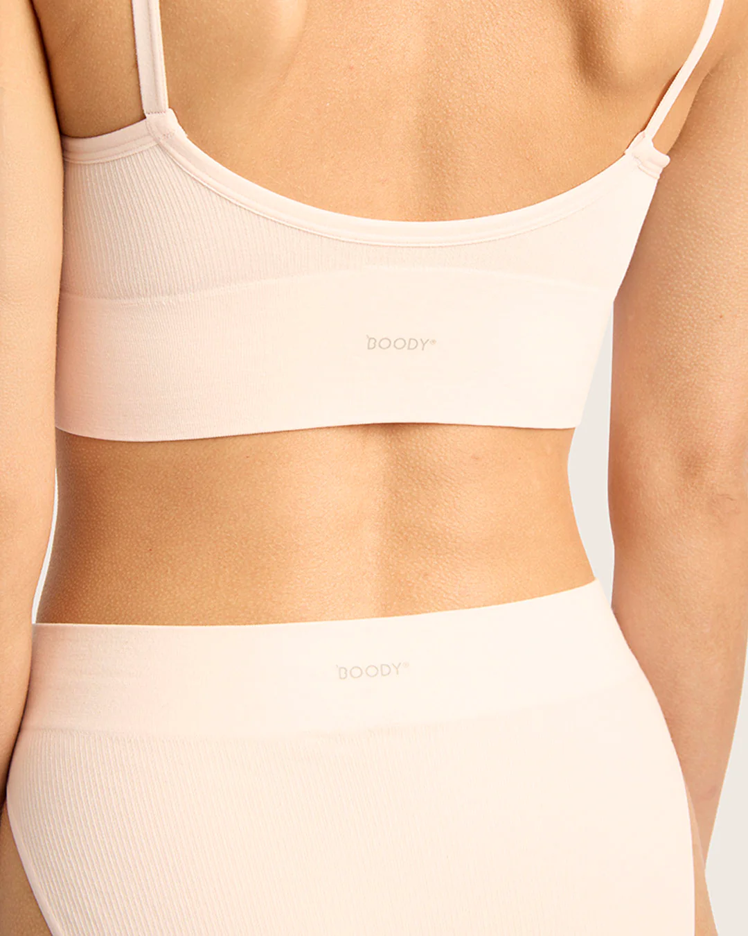 LYOLYTE Ribbed Low Back Bralette - Powder Pink - Image 4