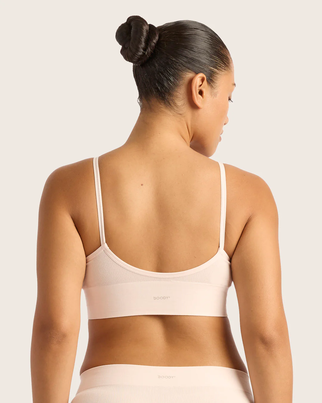 LYOLYTE Ribbed Low Back Bralette - Powder Pink - Image 7