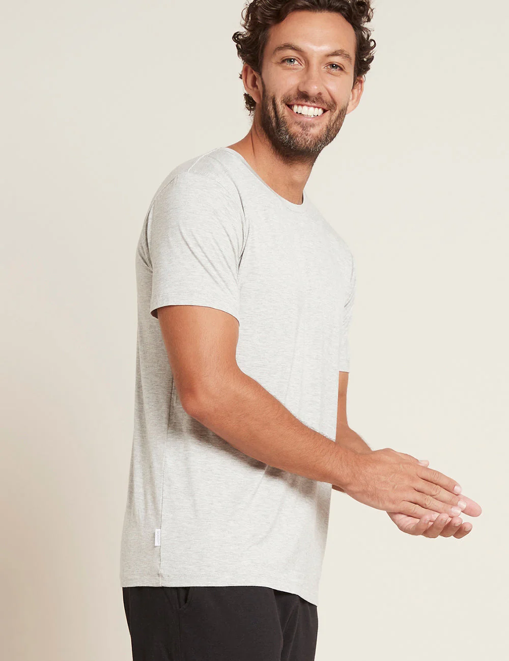 Men's Base Layer Crew Neck T-Shirt - Light Grey Marl - Image 10