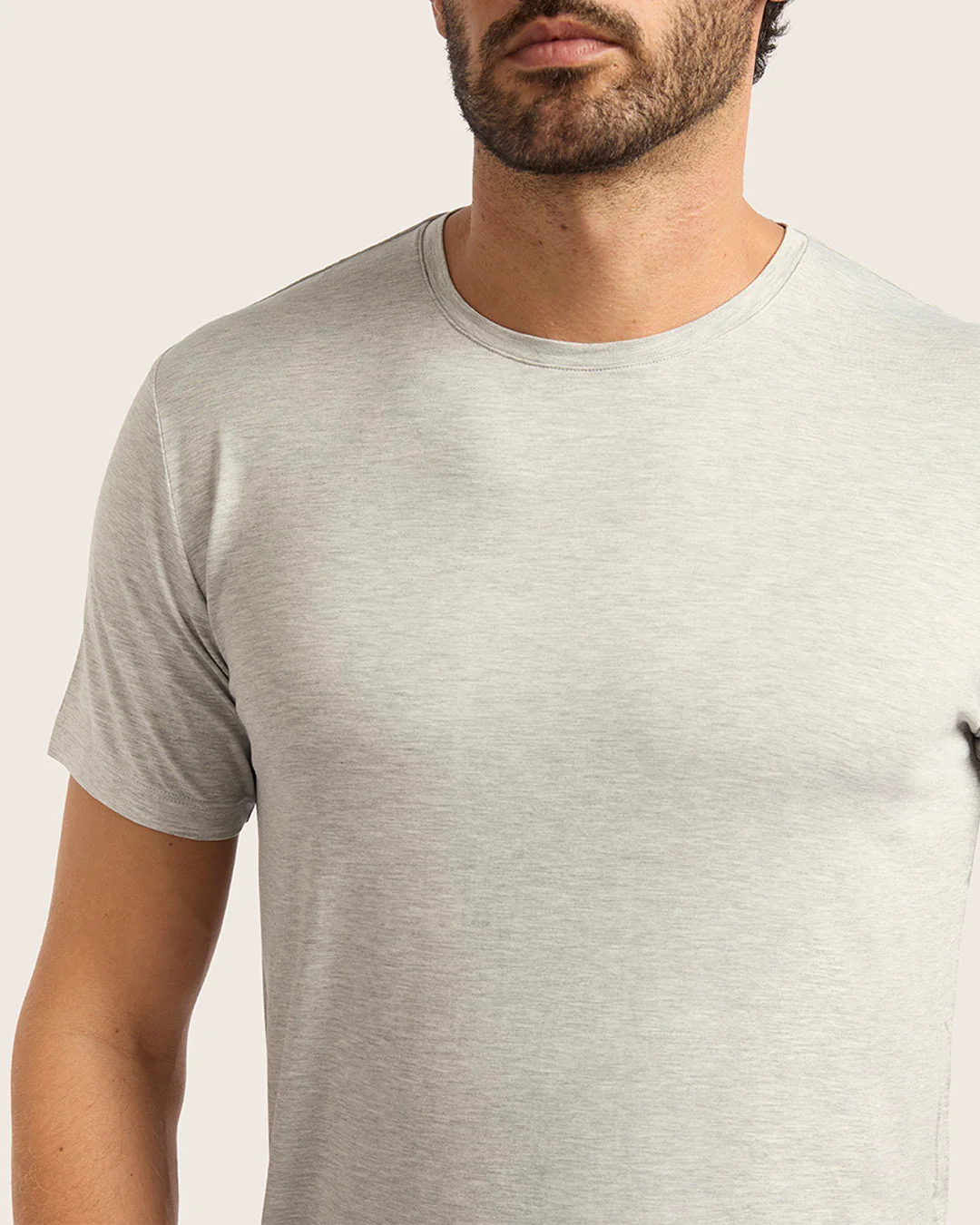 Men's Base Layer Crew Neck T-Shirt - Light Grey Marl - Image 3