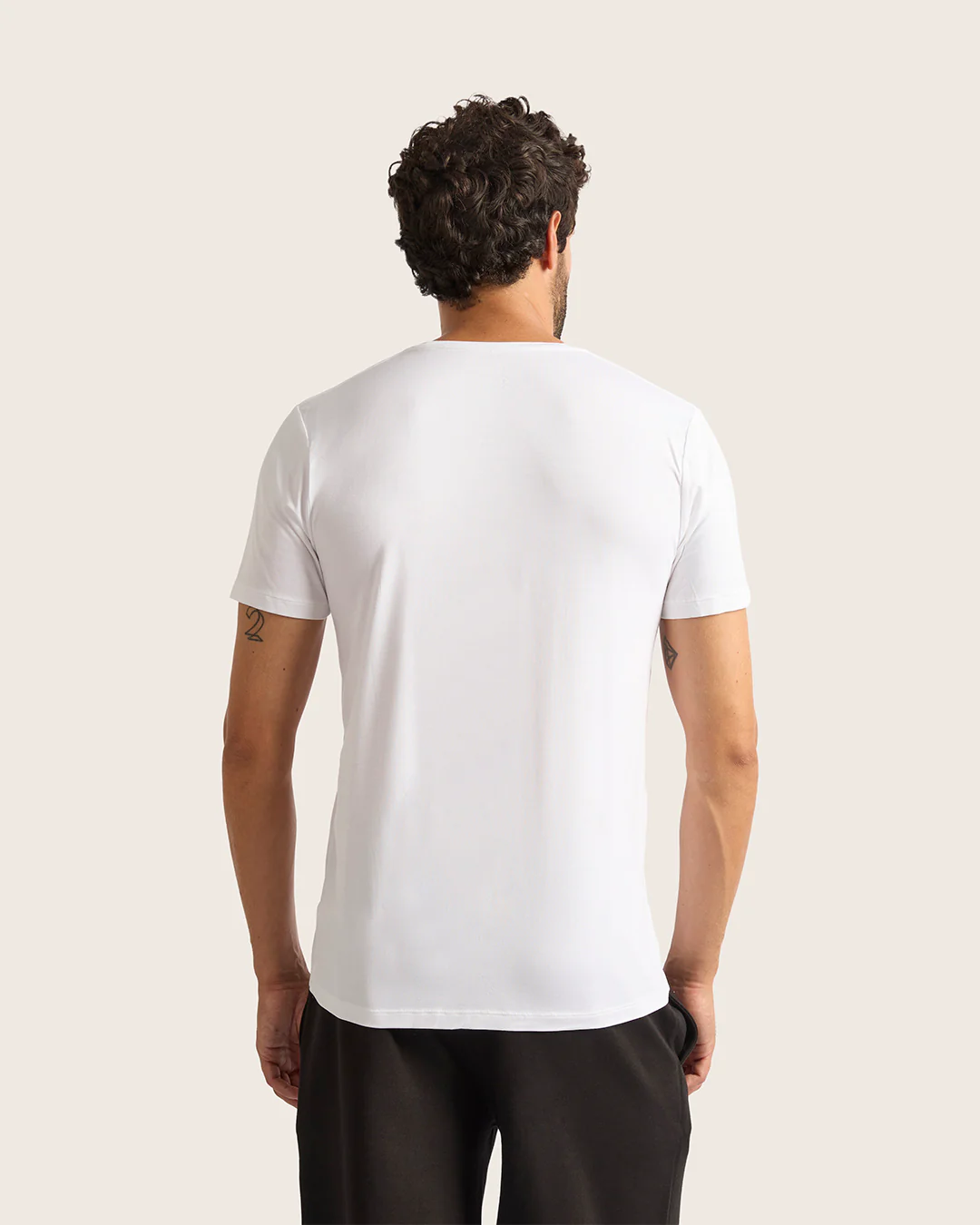 Men's Base Layer V-Neck T-Shirt - White - Image 2
