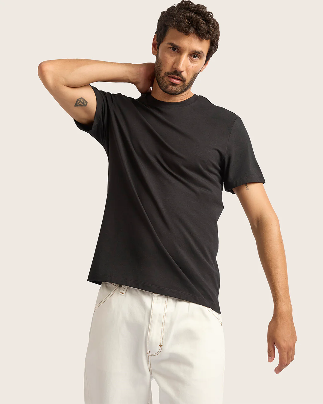 Men's Classic Crew Neck T-Shirt - Black - Image 6