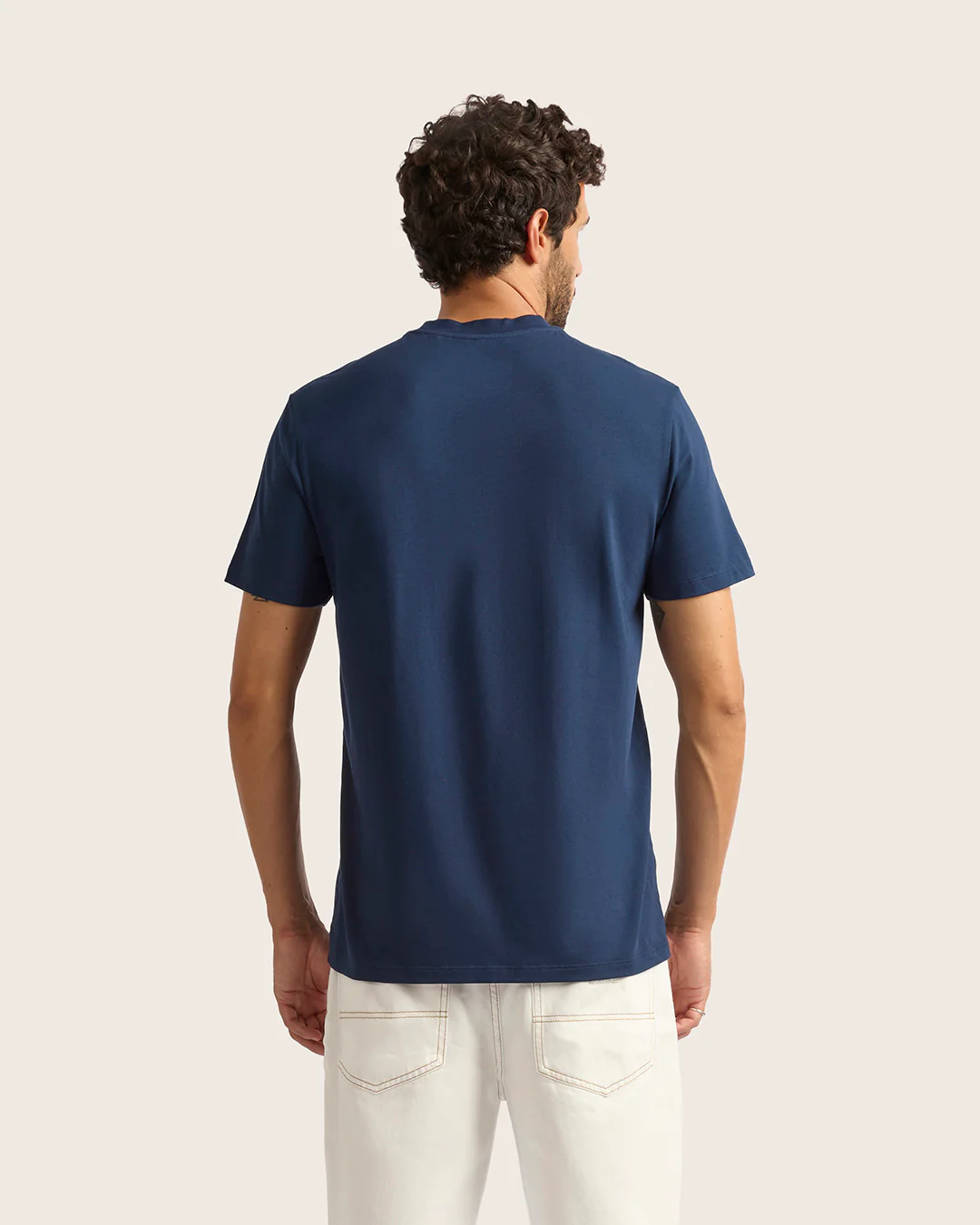 Men's Classic Crew Neck T-Shirt - Navy - Image 5
