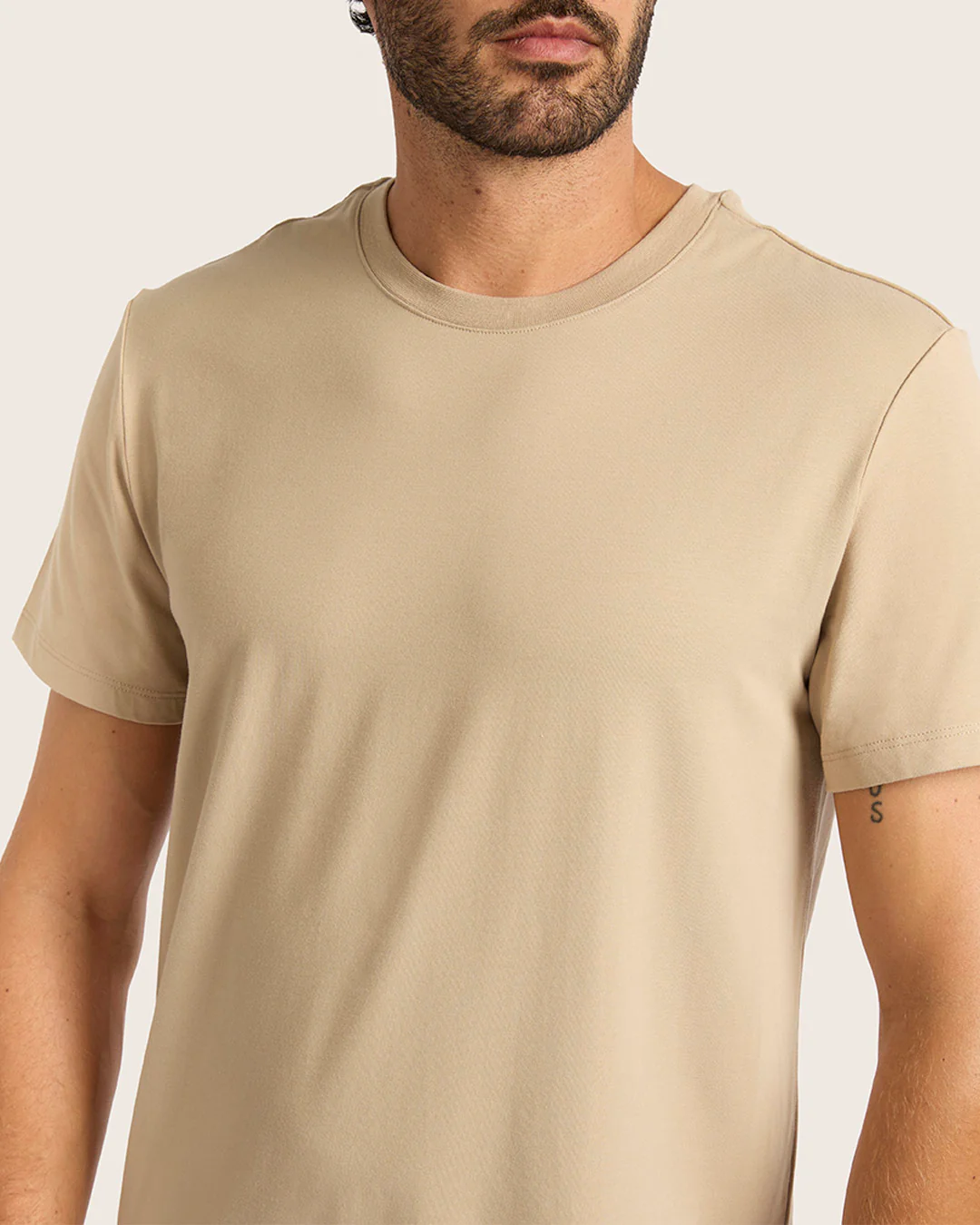 Men's Classic Crew Neck T-Shirt - Stone - Image 3