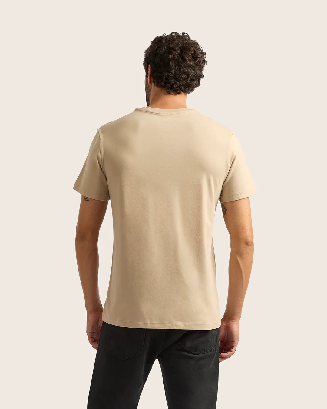 Men's Classic Crew Neck T-Shirt - Stone - Image 5
