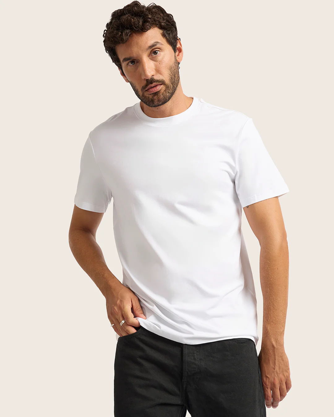 Men's Classic Crew Neck T-Shirt - White - Image 6
