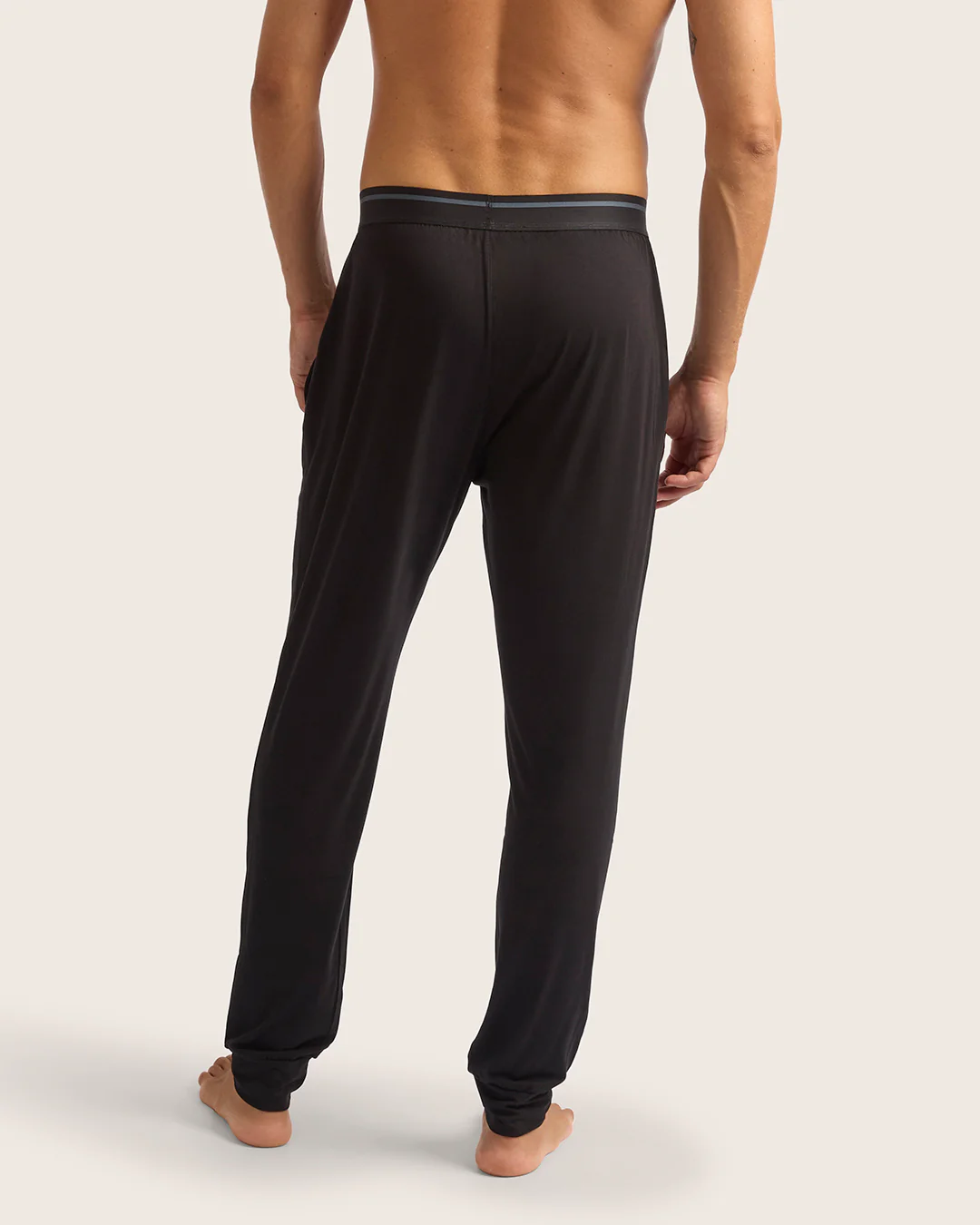 Men's Cuffed Sleep Pants - Black - Image 4
