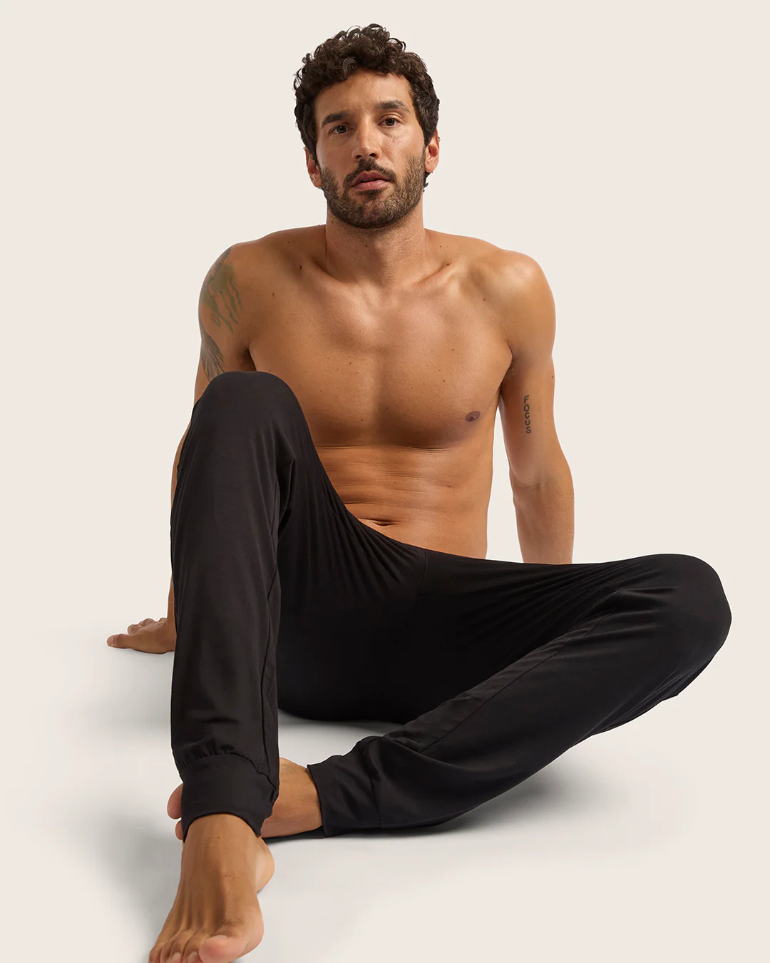 Men's Cuffed Sleep Pants - Black - Image 6