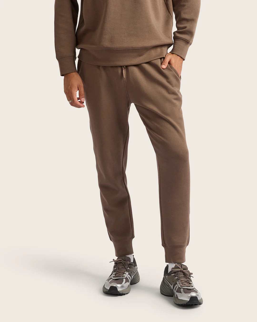 Men's Cuffed Sweat Pants - Oyster - Image 3