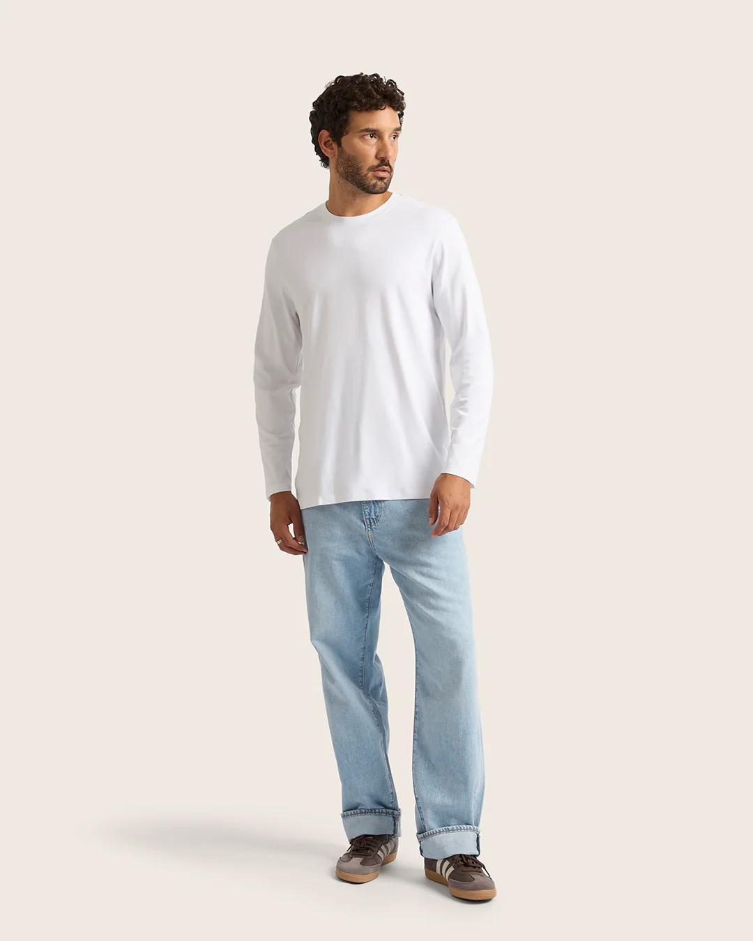 Men's Classic Long Sleeve T-Shirt - White - Image 2