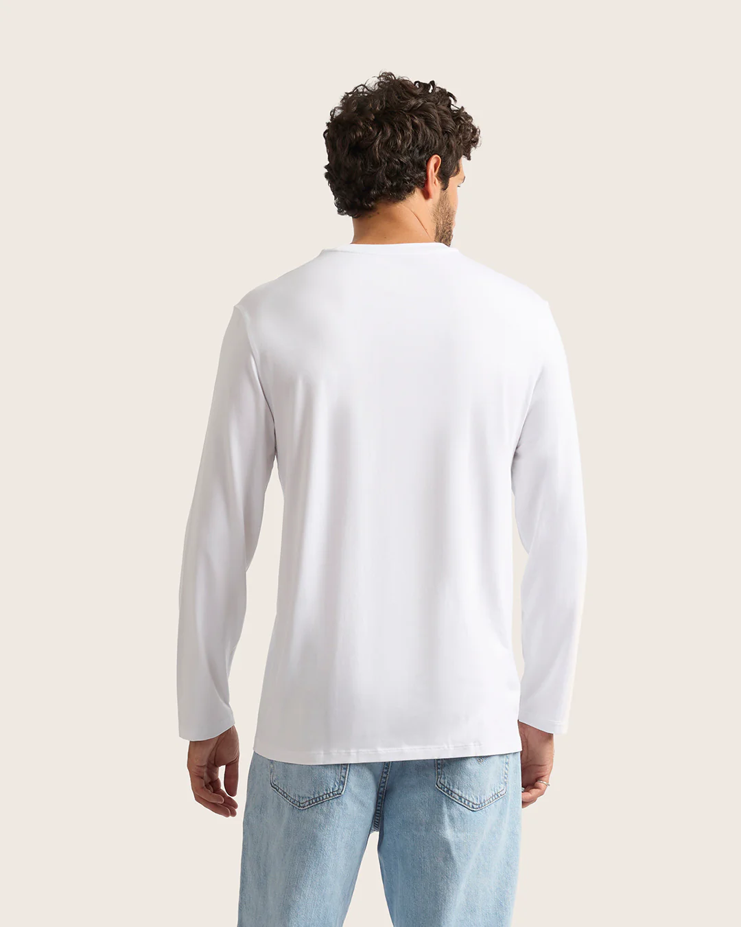Men's Classic Long Sleeve T-Shirt - White - Image 4