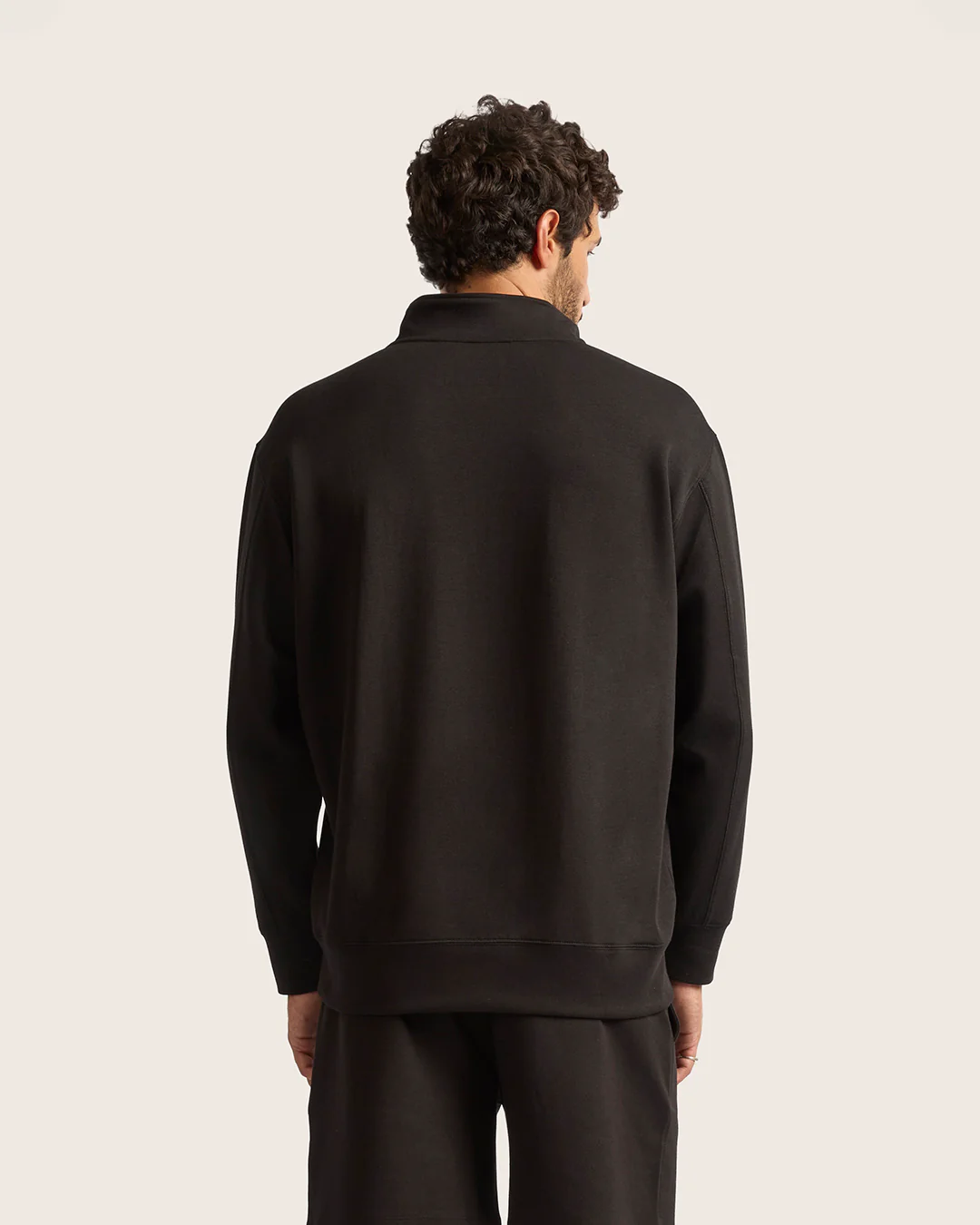 Men's Quarter Zip Sweater - Black - Image 4