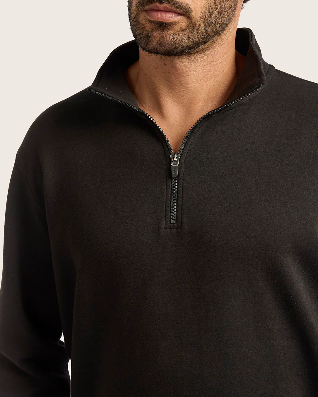 Men's Quarter Zip Sweater - Black - Image 6