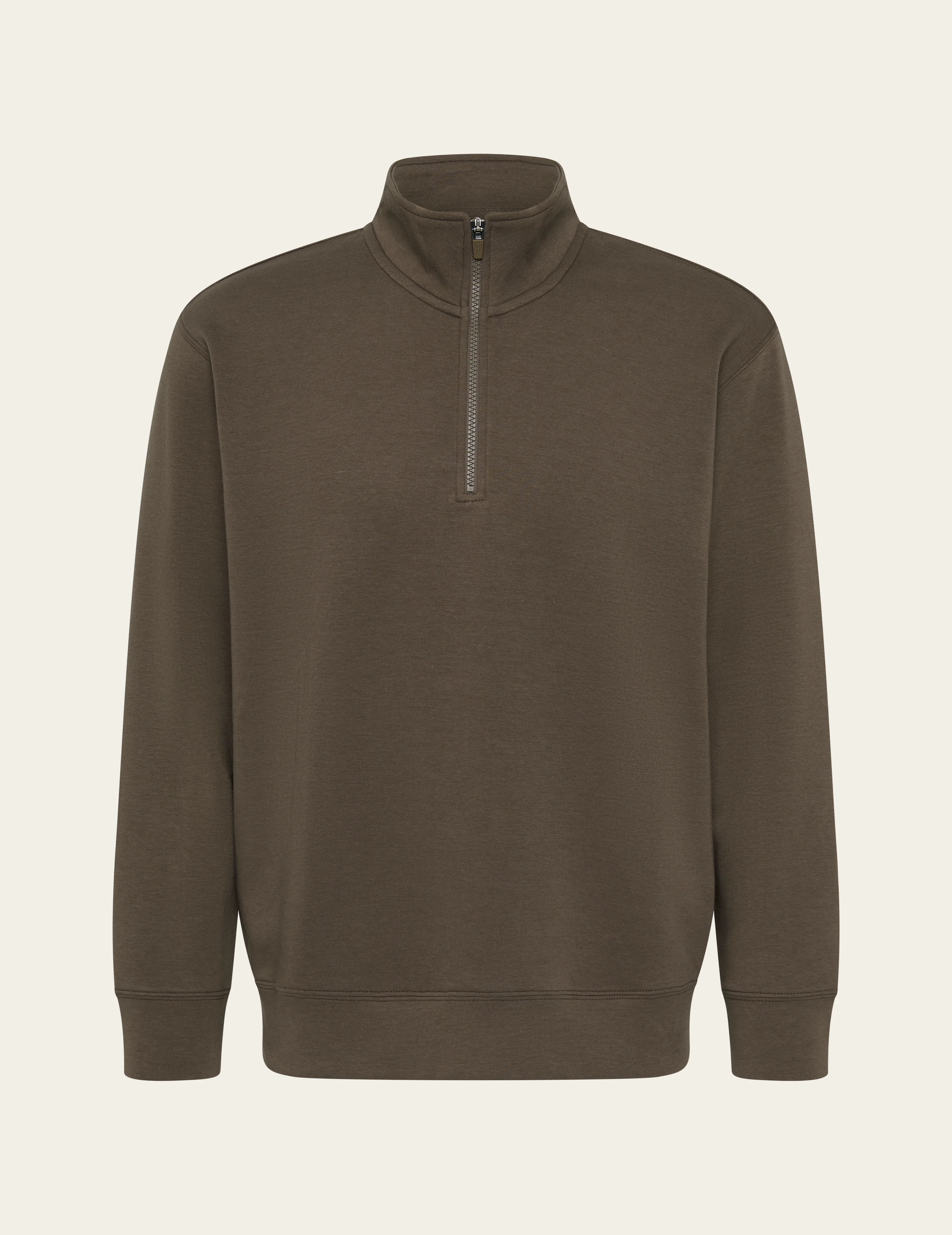 Men's Quarter Zip Sweater - Oyster - Image 9