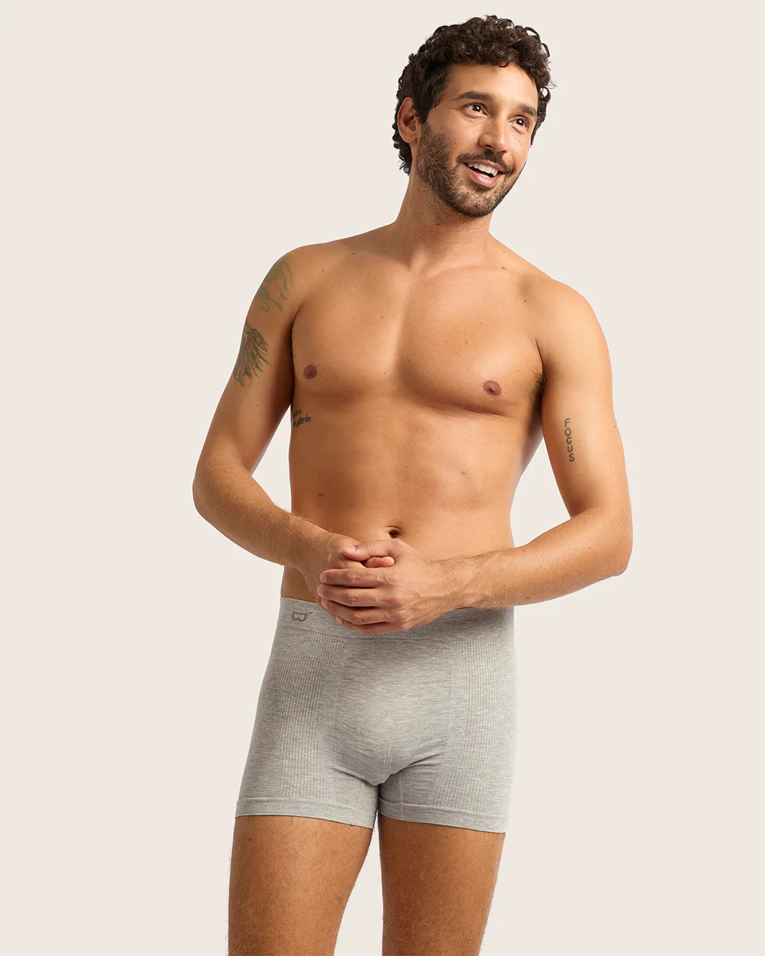 Men's Seamfree Boxer Briefs - Light Grey Marl - Image 5