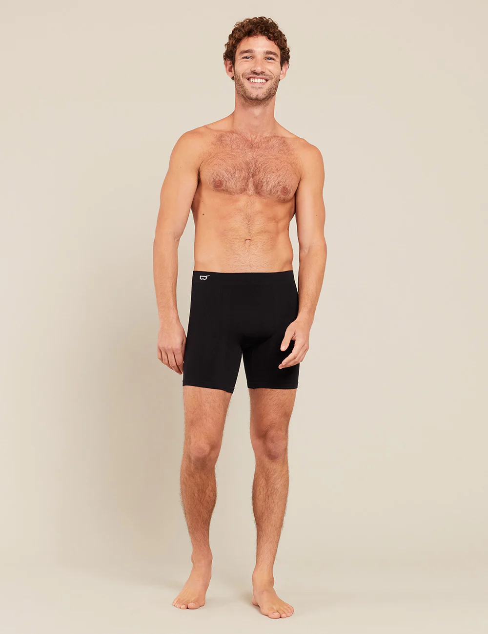Men's Seamfree Mid-Length Boxer Briefs - Black - Image 15