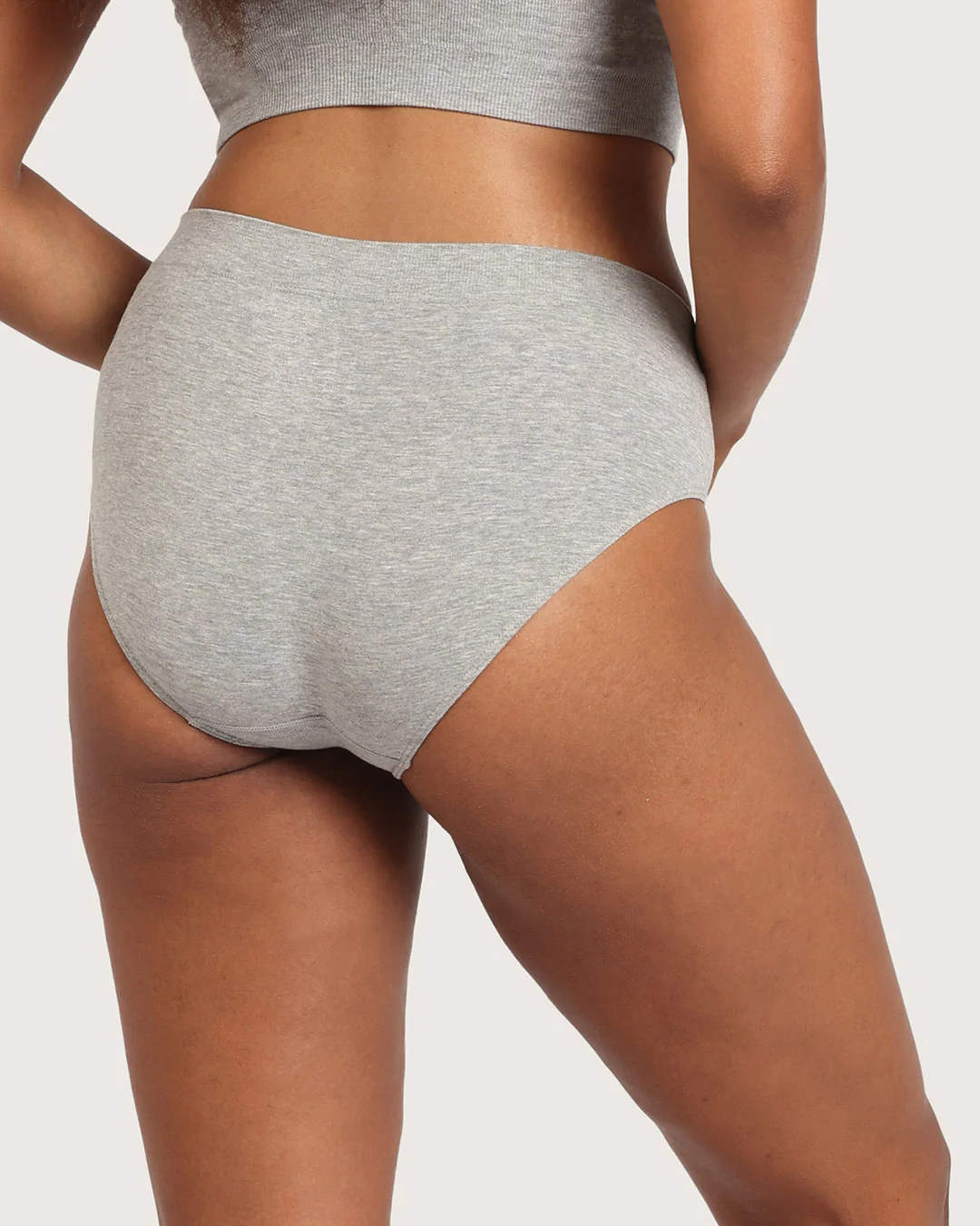 Midi Briefs - Light Grey Marl - Image 13