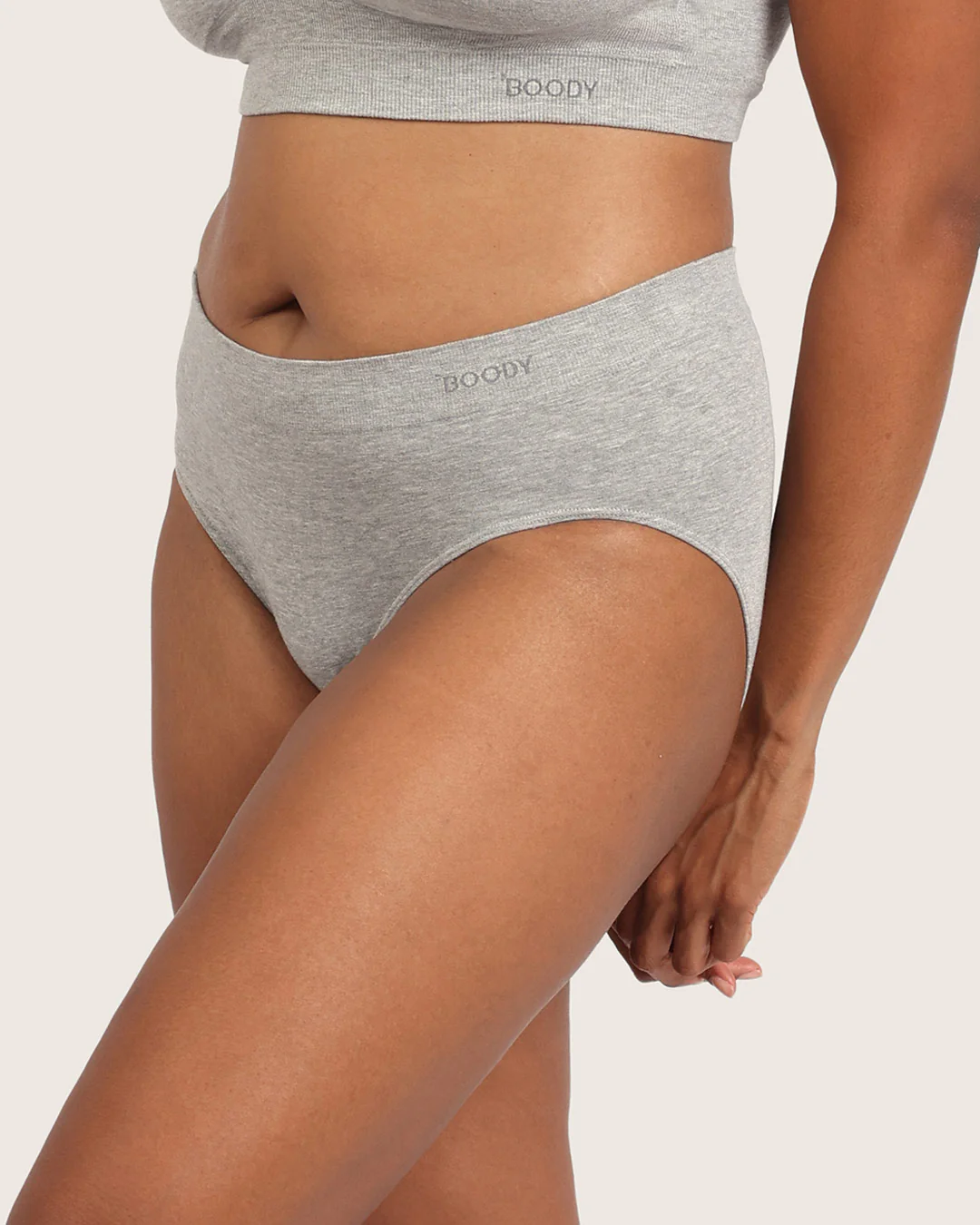 Midi Briefs - Light Grey Marl - Image 14