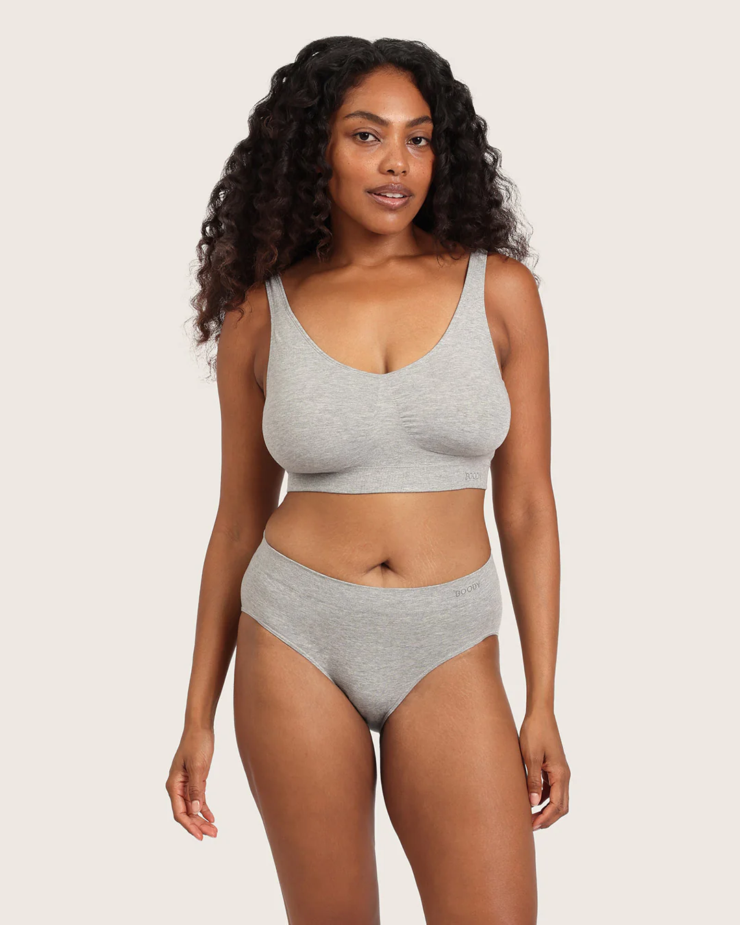 Midi Briefs - Light Grey Marl - Image 16