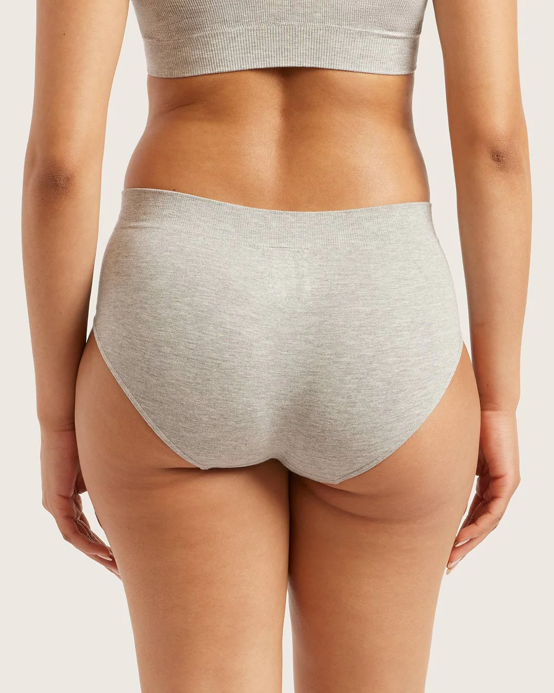 Midi Briefs - Light Grey Marl - Image 2