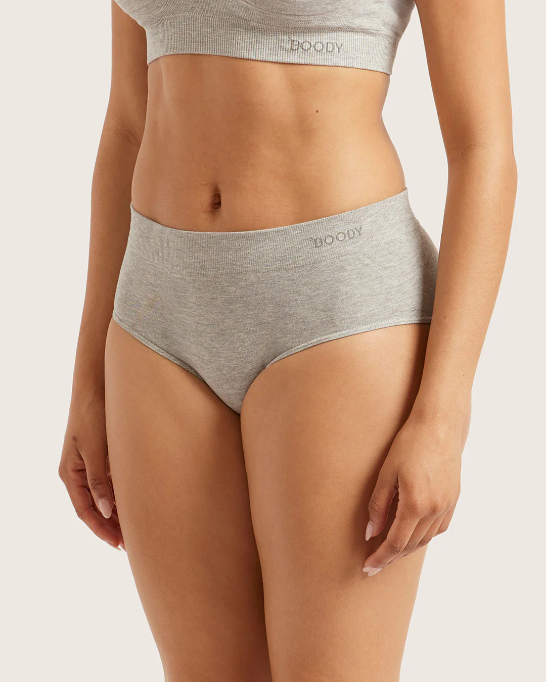 Midi Briefs - Light Grey Marl - Image 3