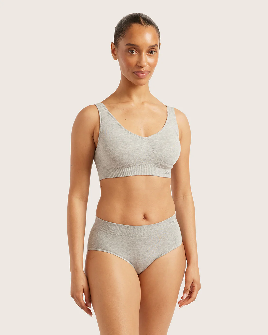 Midi Briefs - Light Grey Marl - Image 4