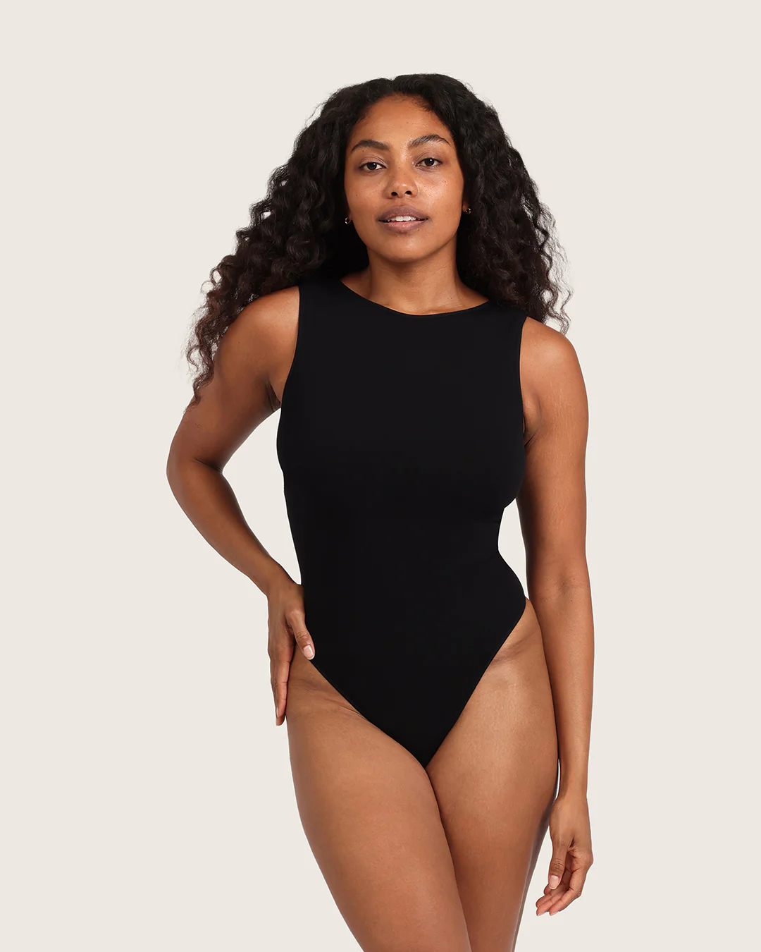 Ribbed Boat Neck Bodysuit - Black - Image 13