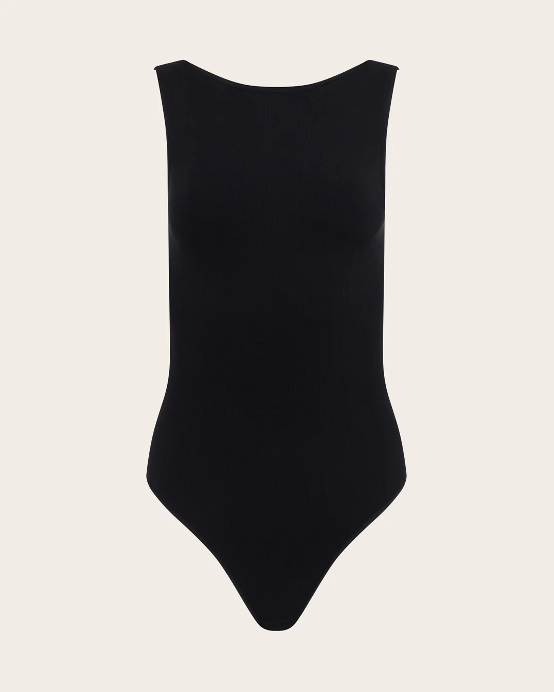 Ribbed Boat Neck Bodysuit - Black - Image 21