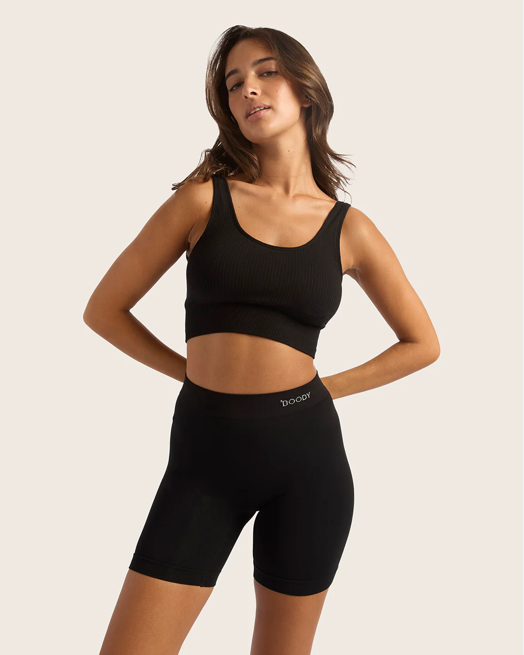 Ribbed Seamfree Crop - Black - Image 6