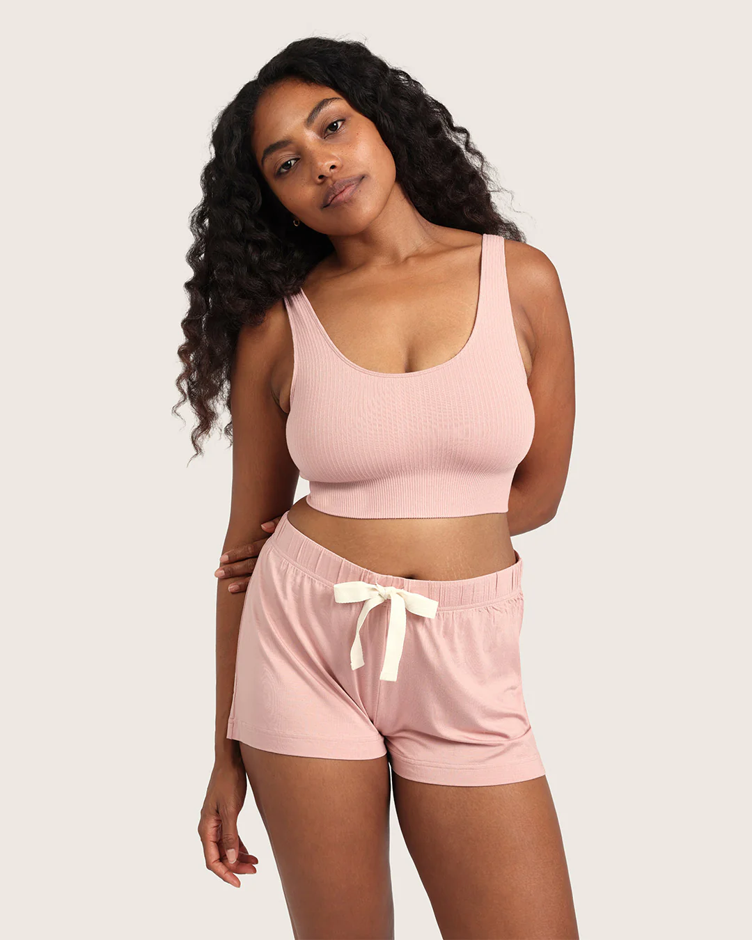 Ribbed Seamfree Crop-Dusty Pink - Image 12