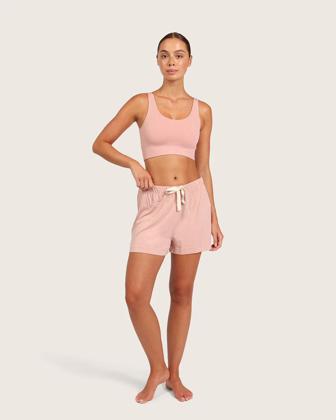 Ribbed Seamfree Crop-Dusty Pink - Image 6