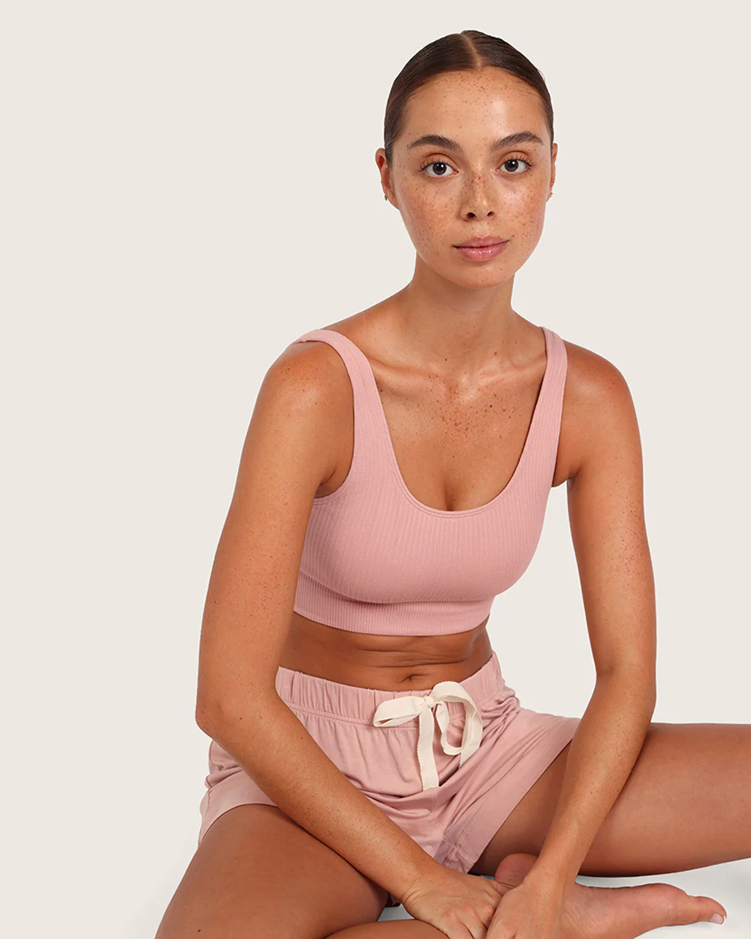 Ribbed Seamfree Crop-Dusty Pink - Image 7