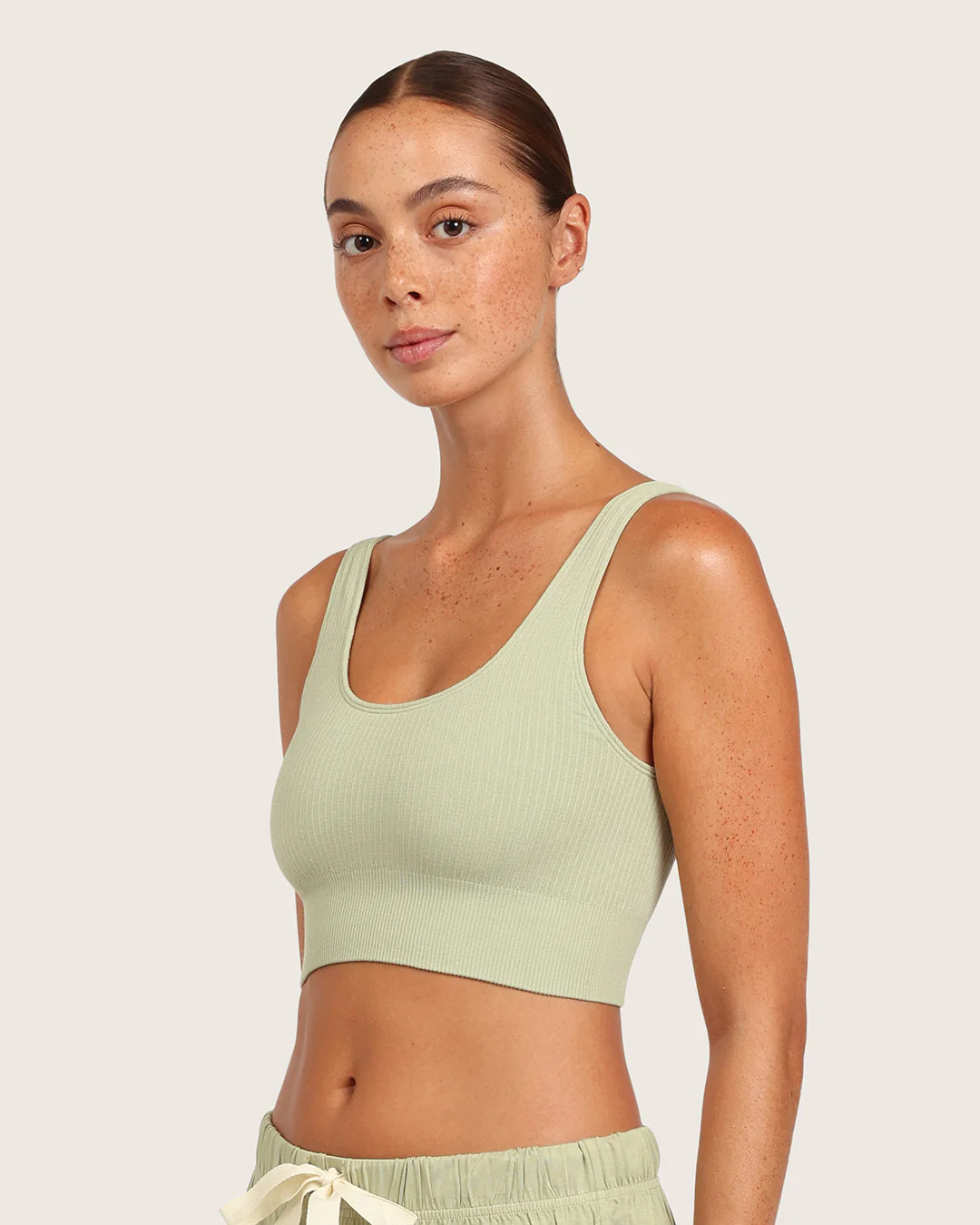 Ribbed Seamfree Crop-Sage - Image 3