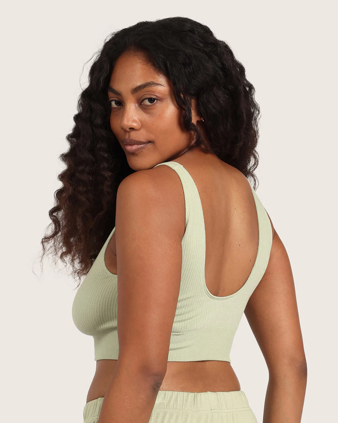 Ribbed Seamfree Crop-Sage - Image 8