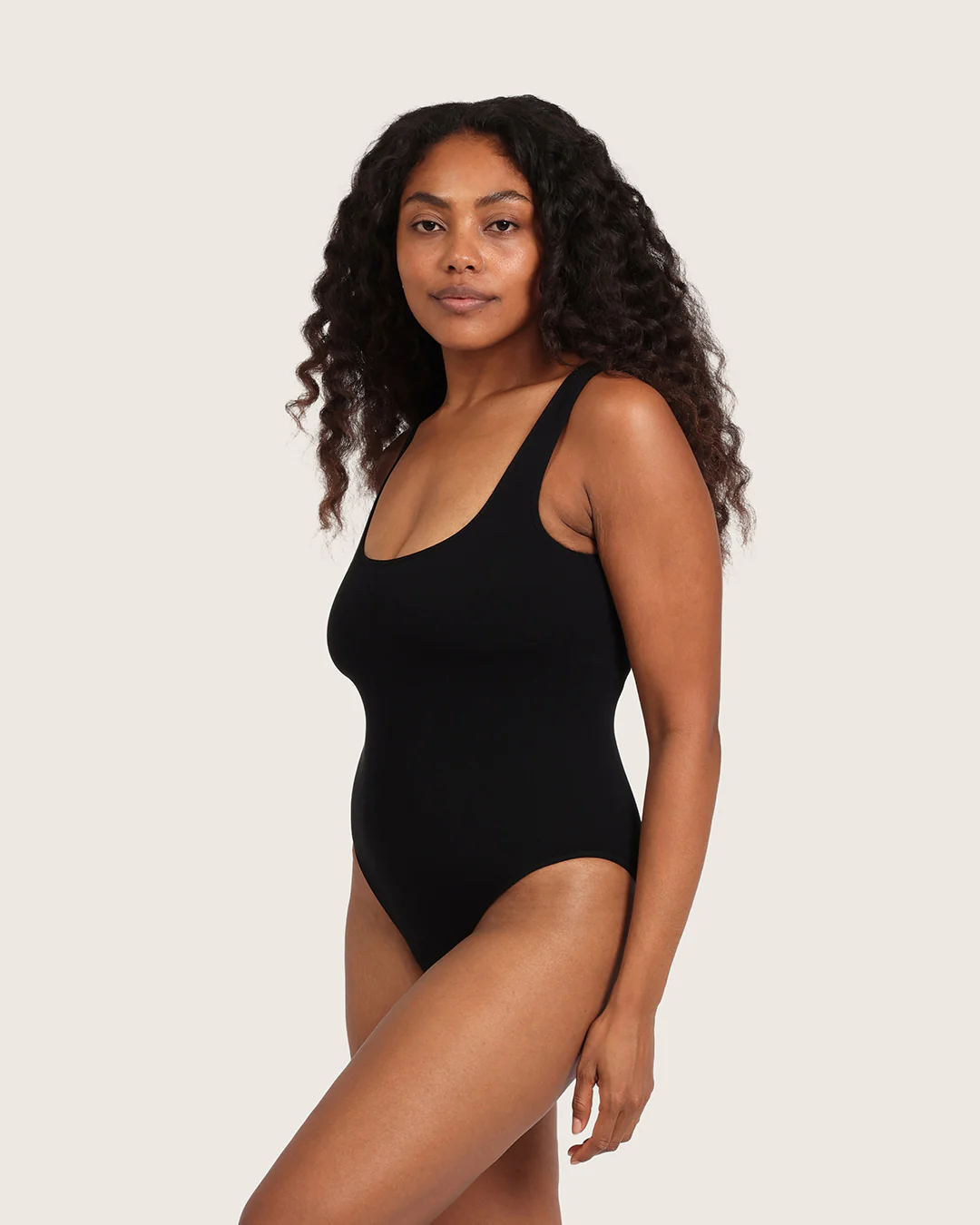 Ribbed Square Neck Bodysuit - Black - Image 12
