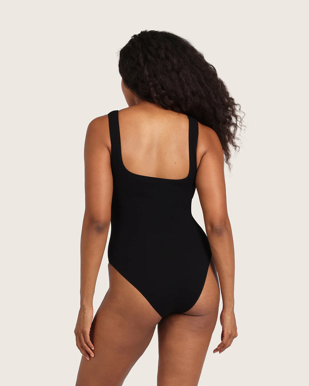 Ribbed Square Neck Bodysuit - Black - Image 13