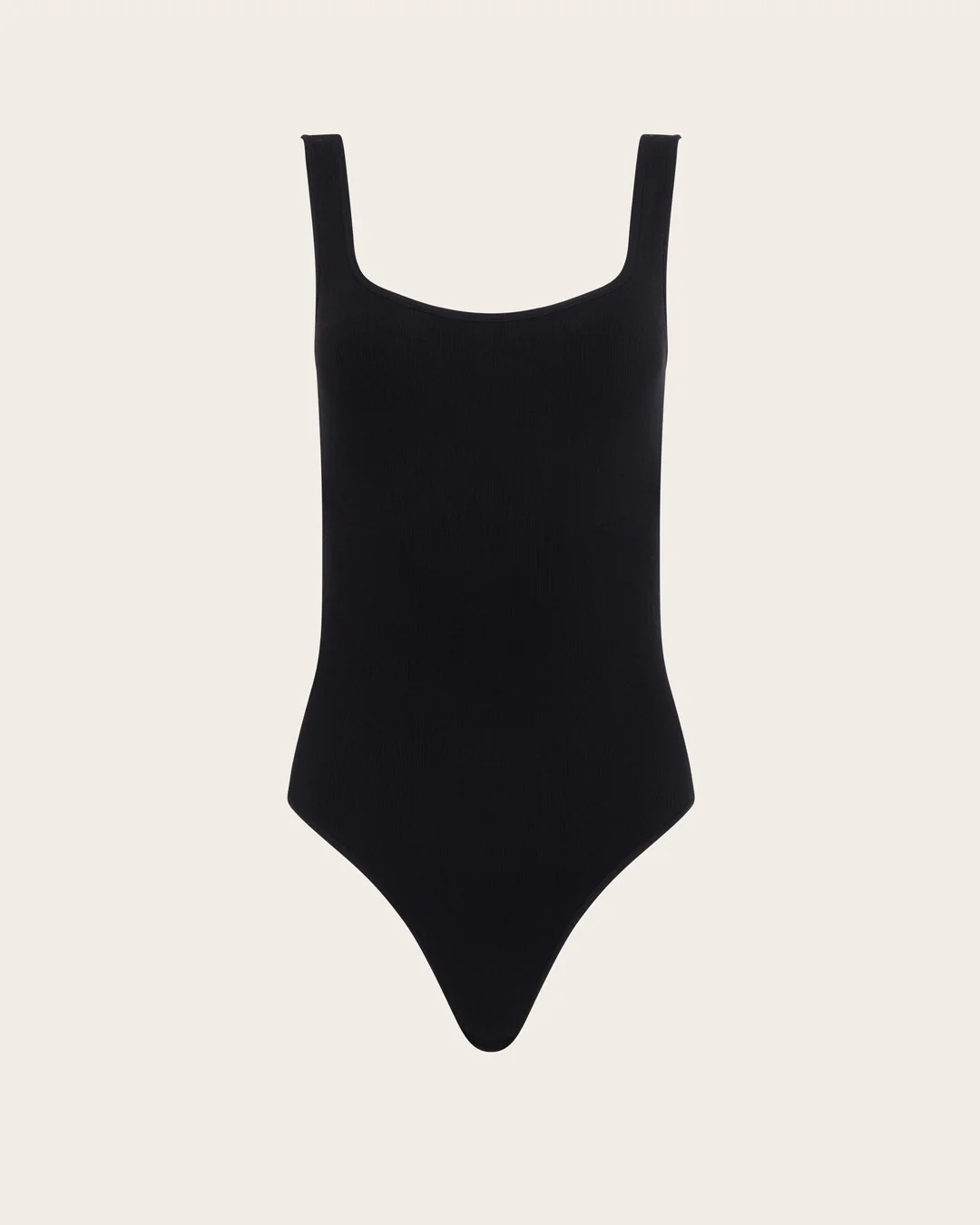 Ribbed Square Neck Bodysuit - Black - Image 16