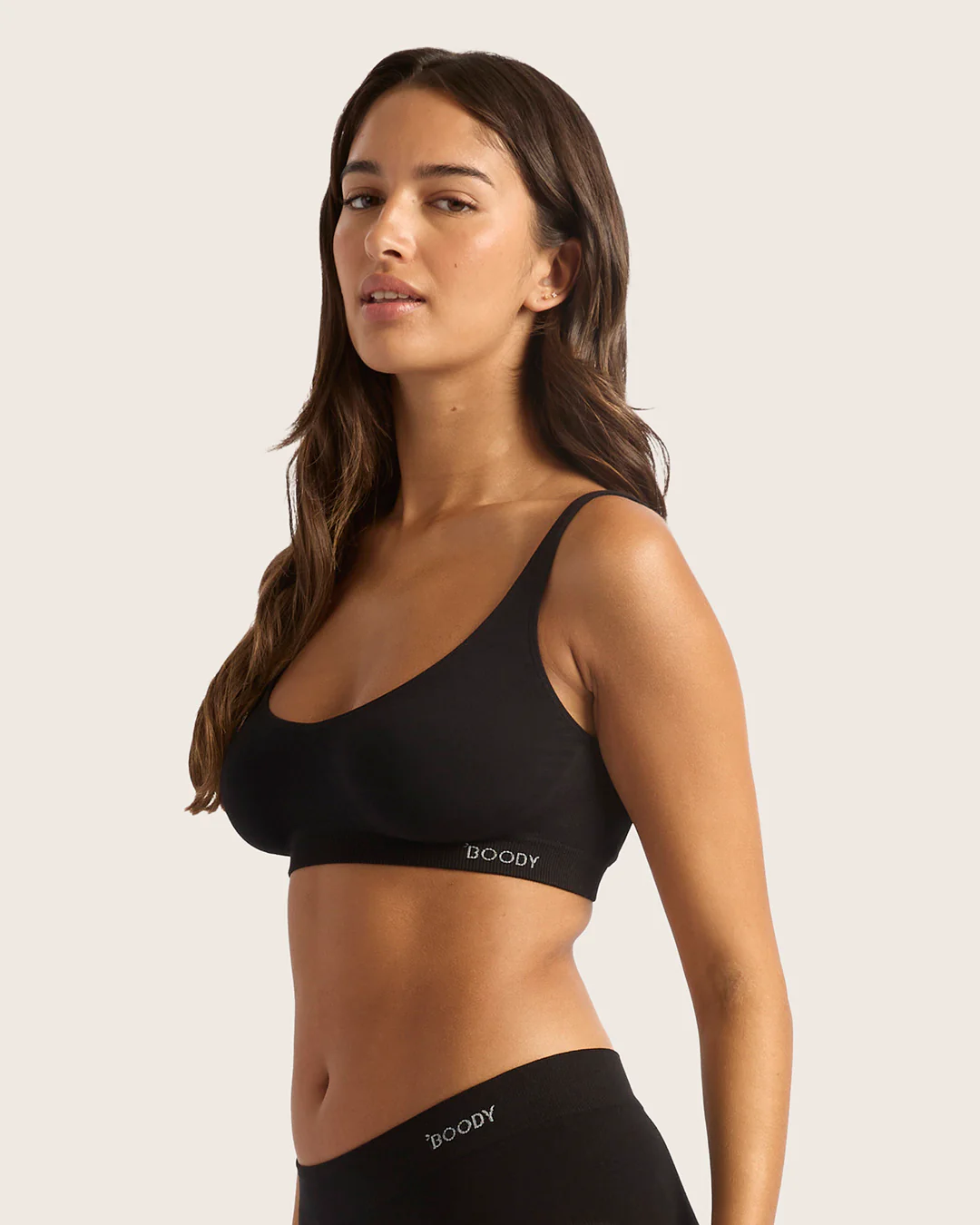 Seamfree Crop Bra - Black - Image 3