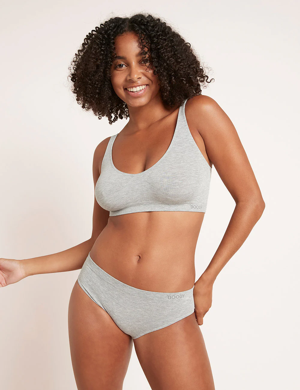 Seamfree Crop Bra - Light Grey Marl - Image 11