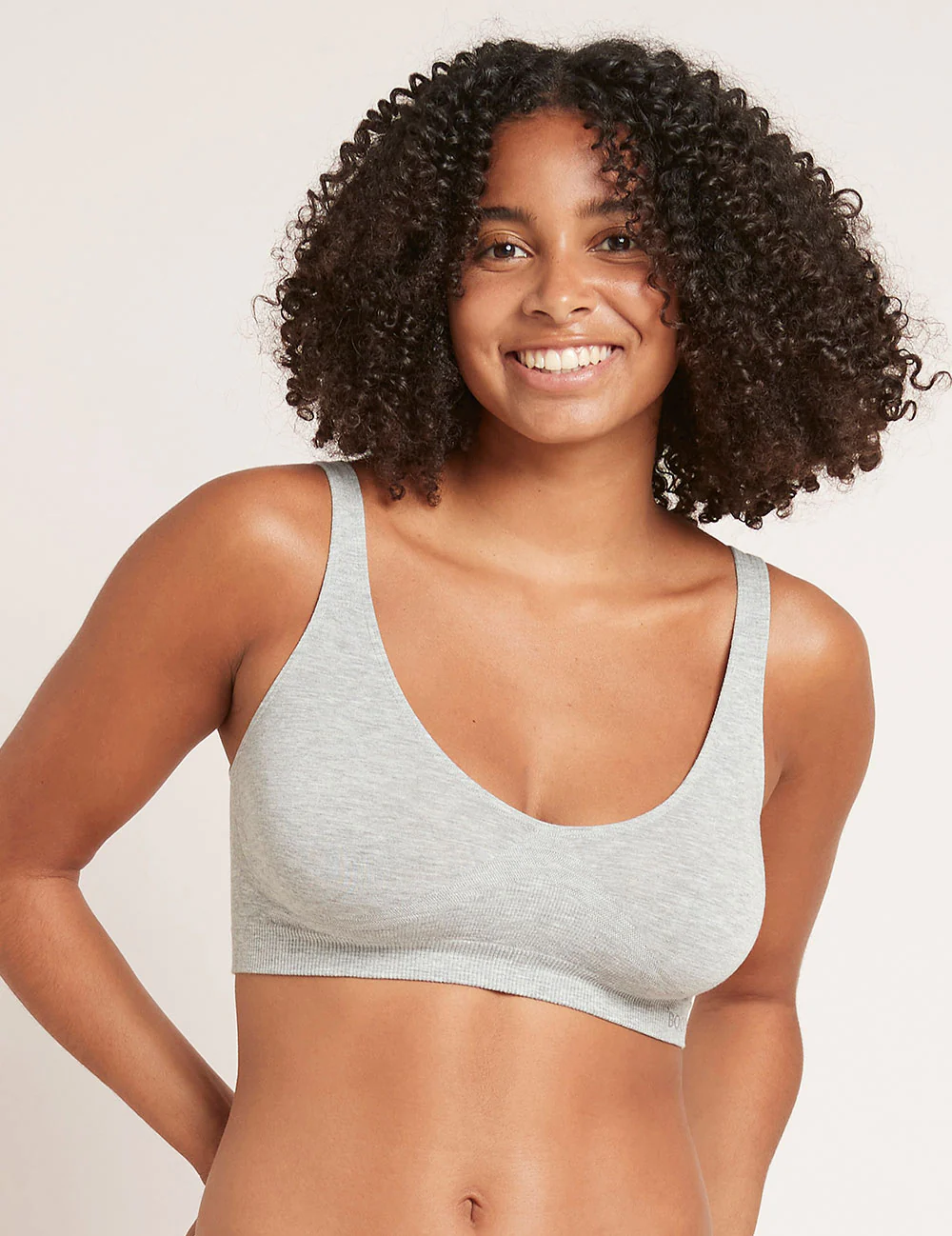 Seamfree Crop Bra - Light Grey Marl - Image 12