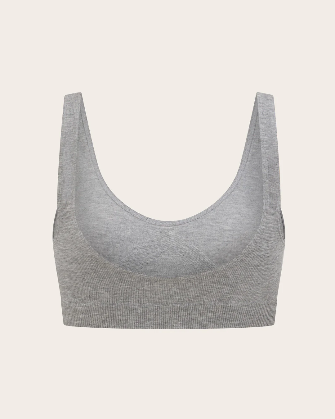 Seamfree Crop Bra - Light Grey Marl - Image 8