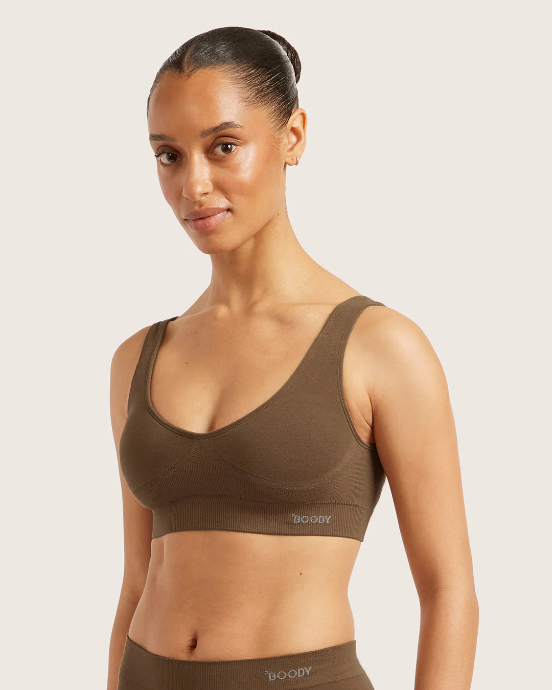 Seamfree Padded Crop Bra - Clove - Image 3