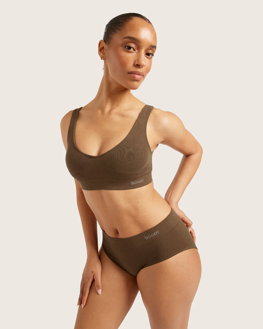 Seamfree Padded Crop Bra - Clove - Image 4