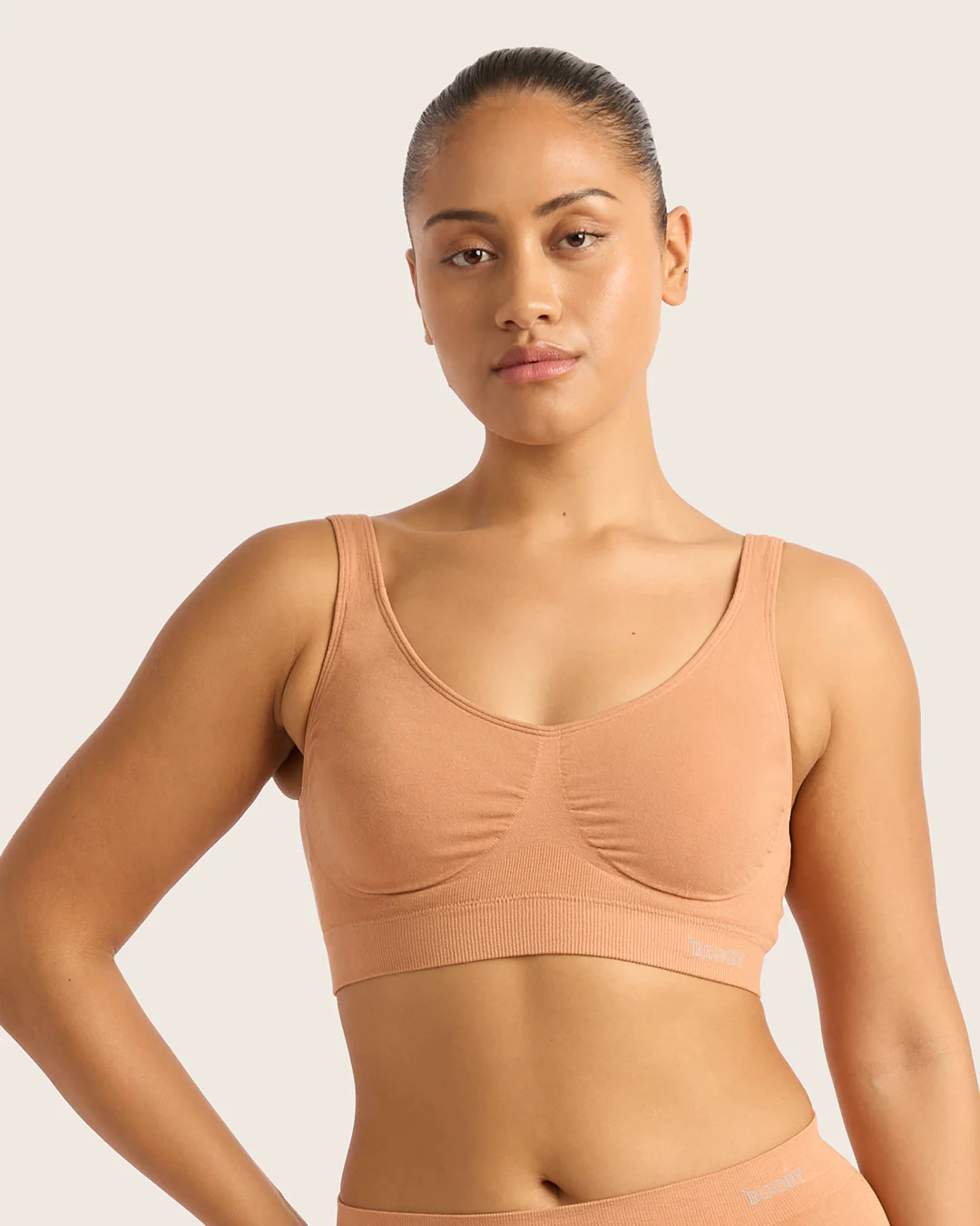 Seamfree Padded Crop Bra - Dune - Image 11