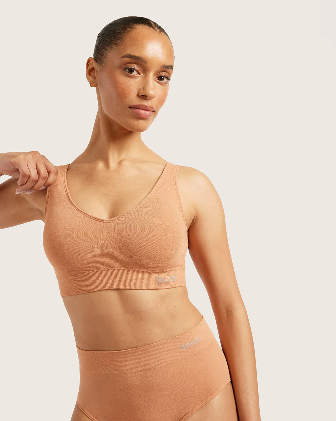 Seamfree Padded Crop Bra - Dune - Image 3