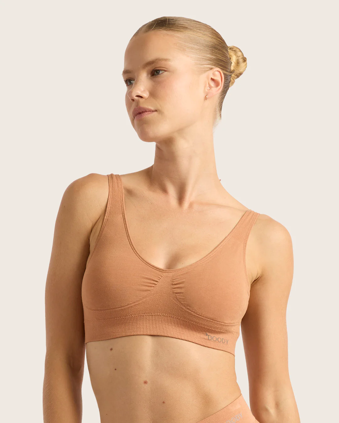 Seamfree Padded Crop Bra - Dune - Image 7