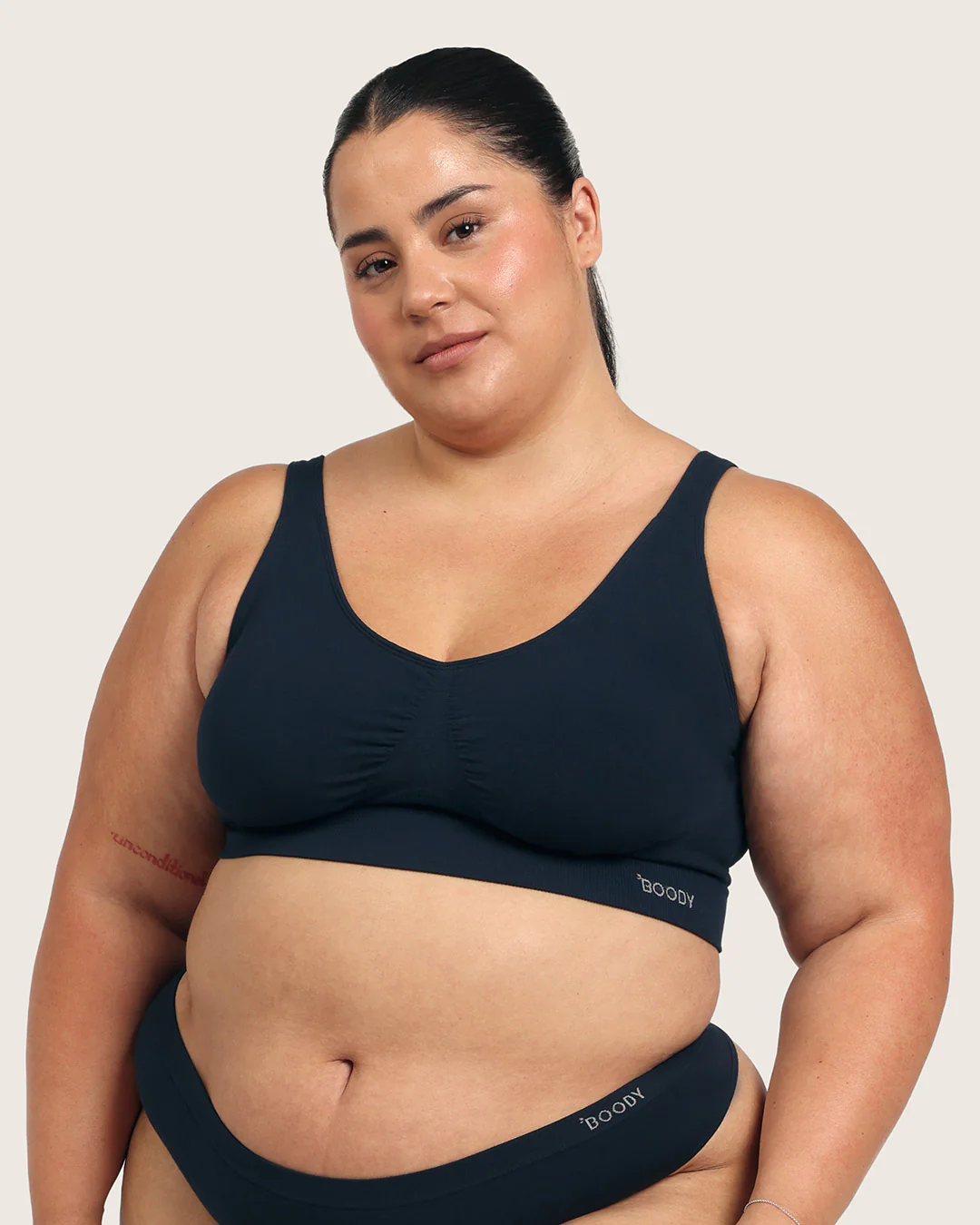 Seamfree Padded Crop Bra - Midnight - Image 11