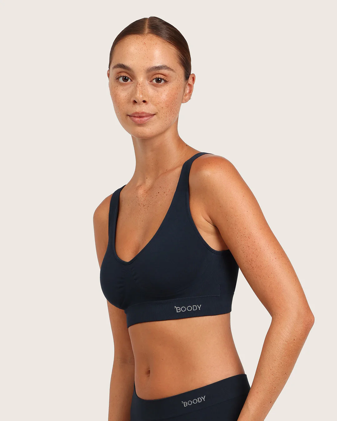 Seamfree Padded Crop Bra - Midnight - Image 3