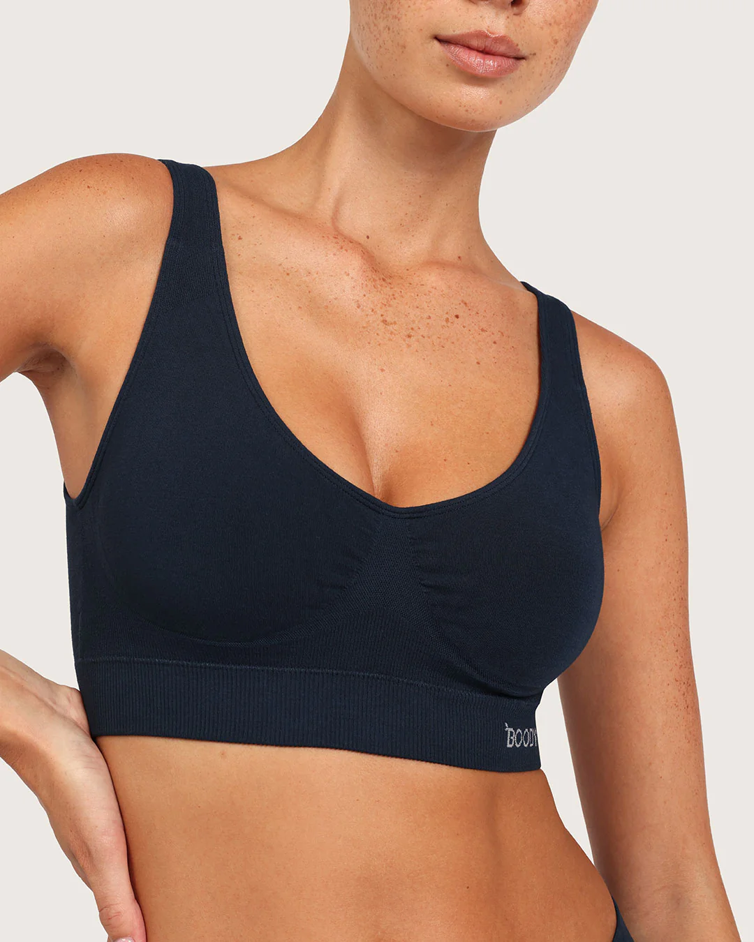 Seamfree Padded Crop Bra - Midnight - Image 4