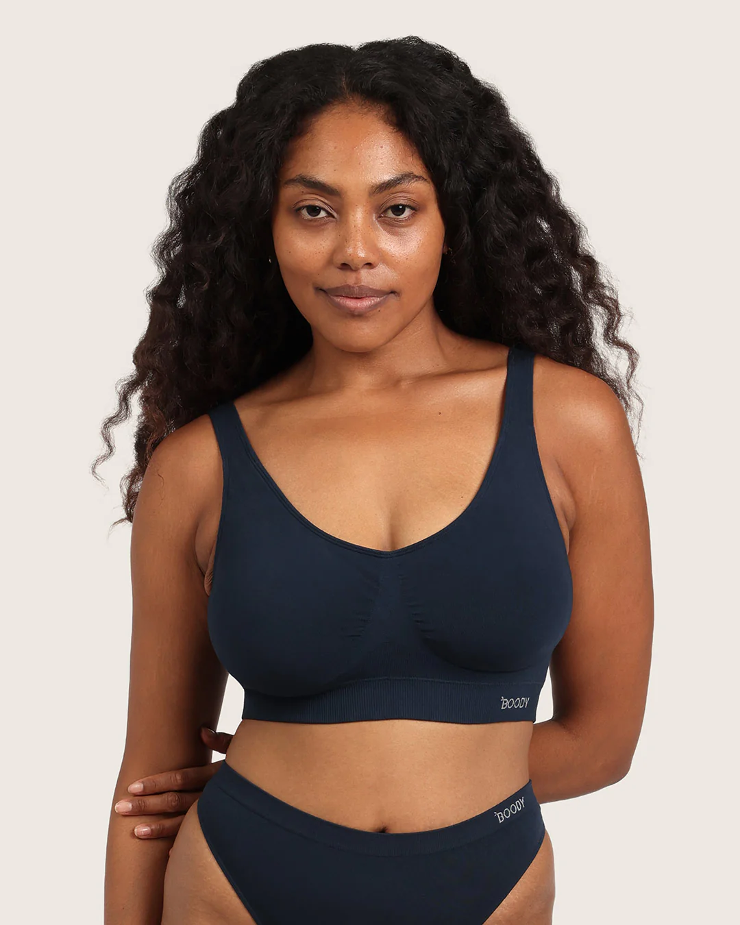 Seamfree Padded Crop Bra - Midnight - Image 6